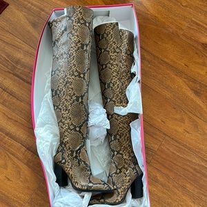 Faux python over the knee Vincent Camuto boots. Never worn.